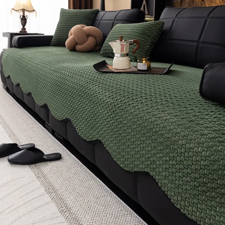 简约加厚新款异形沙发垫四季通用防滑耐脏坐垫纯色灯芯绒沙发盖布