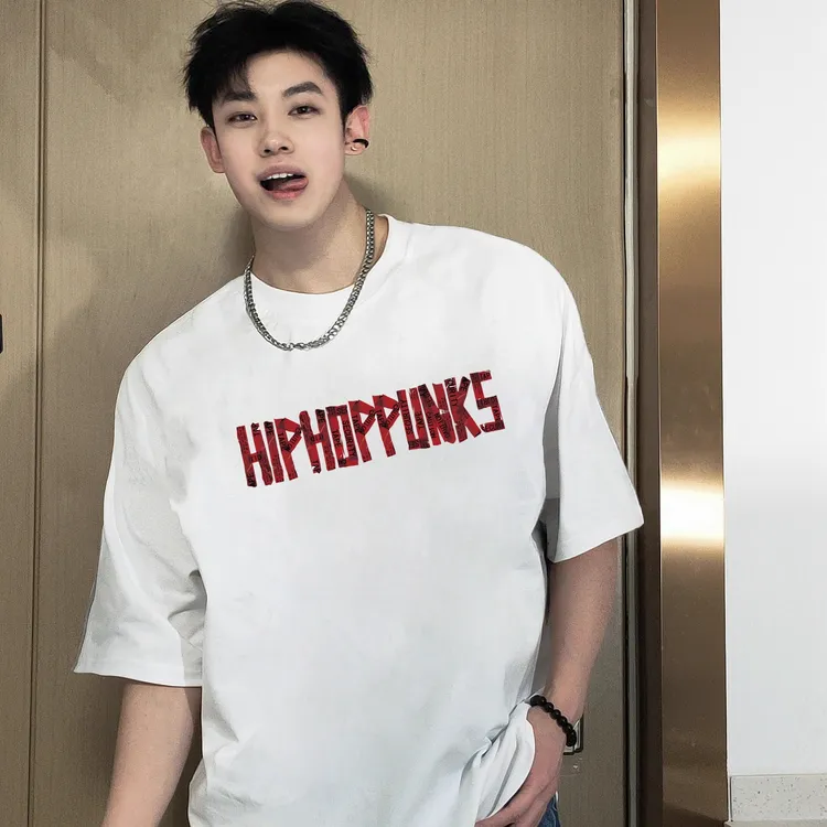 夏季美式短袖字母T恤百搭重磅纯棉潮流半袖上衣2025新款爆款网红