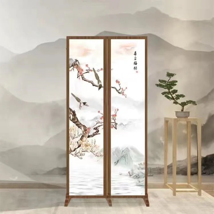 新款新中式布艺屏风小户型进门风水玄关折叠移动卧室遮挡家用