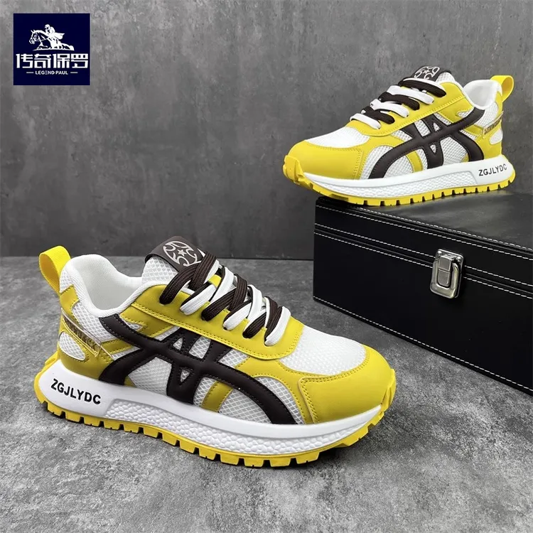 传奇保罗阿甘男鞋夏季新款时尚百搭厚底老爹鞋网面透气运动休闲鞋