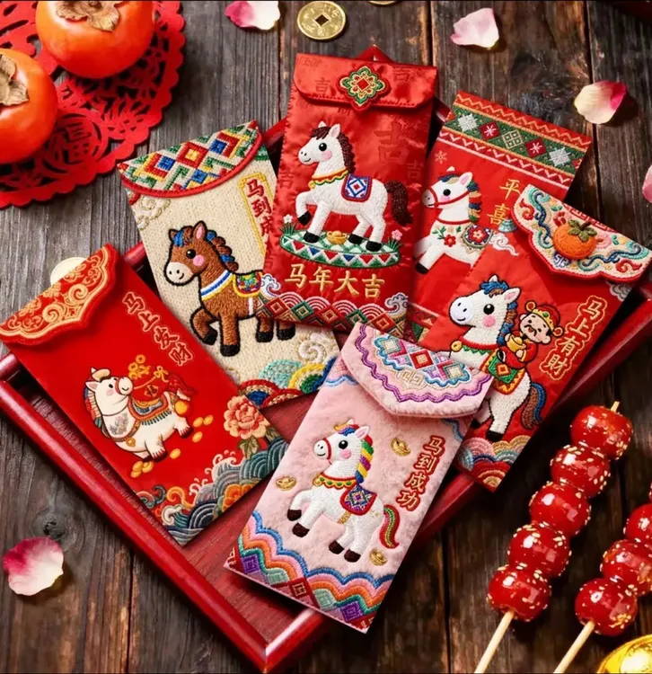 【卡通手绘福马萌马系列】5D印刷风格可爱卡通春节红包马年利是封HN
