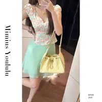 【mimius】肉肉 纯欲甜美蕾丝拼接碎花上衣+裙裤（正腰） G05625