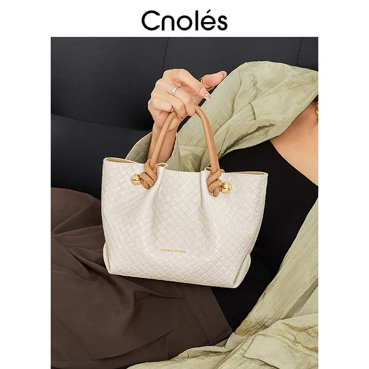 Cnoles蔻一手提包小拎包包女式2025新款休闲编织包女士森系小挎包