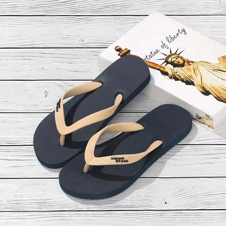 厚底休闲简约人字拖防滑外穿英伦欧美男士橡胶托鞋夏季户外情侣