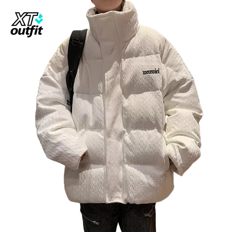 美式高街立领棉衣男冬季vintage潮牌肌理感宽松百搭休闲加厚棉袄