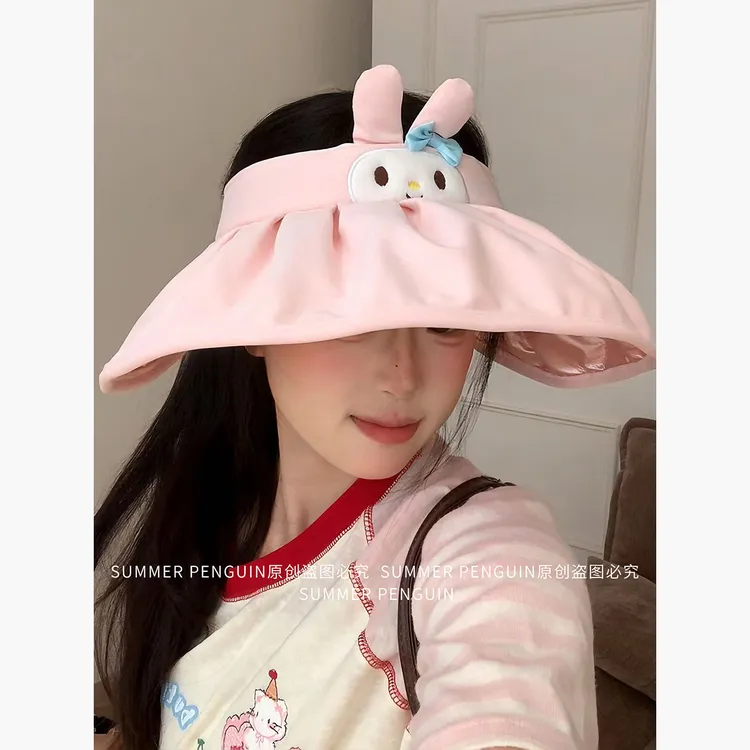 SUMMER PENGUIN可爱卡通美乐蒂空顶帽子女夏季透气冰感大檐遮阳帽