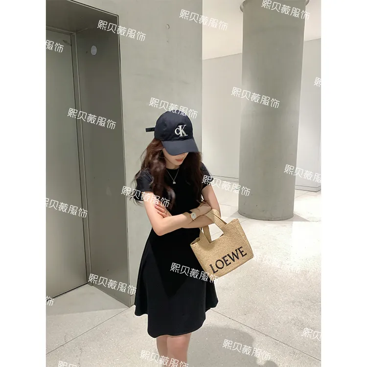 熙贝薇5【小腰精不规则裙】欧货褶皱收腰百搭辣妹短袖连衣裙 G7990