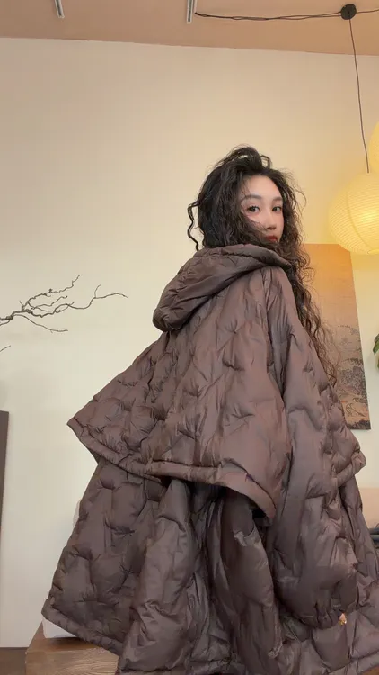 museguhui/木色古汇2419#设计感百搭气质长袖宽松型羽绒服