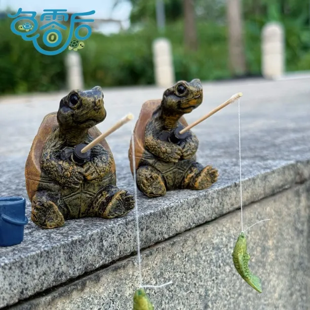 乌龟钓鱼缸水族箱鱼缸摆件创意中式假山流水器鱼池庭院造景观摆件