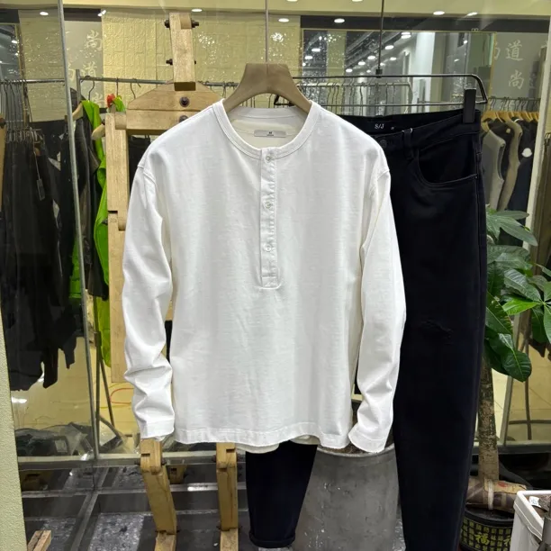 全棉中国风亨利领潮流男士百搭款宽松卫衣