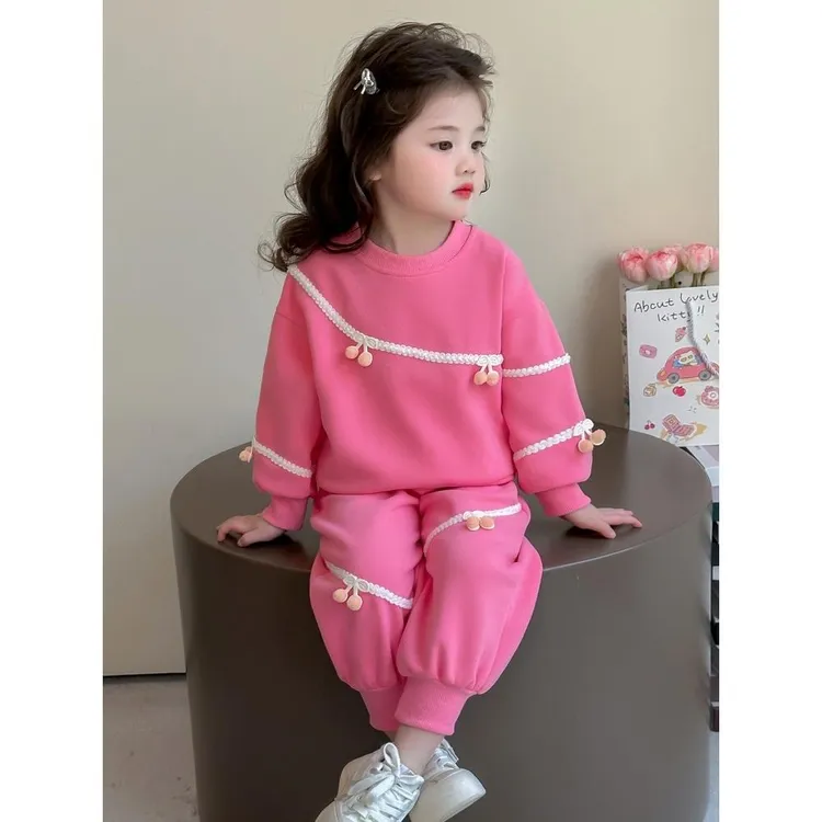 FAVMARTHA-女孩套装秋装儿童婴儿服装2025新款女孩运动风格运动衫