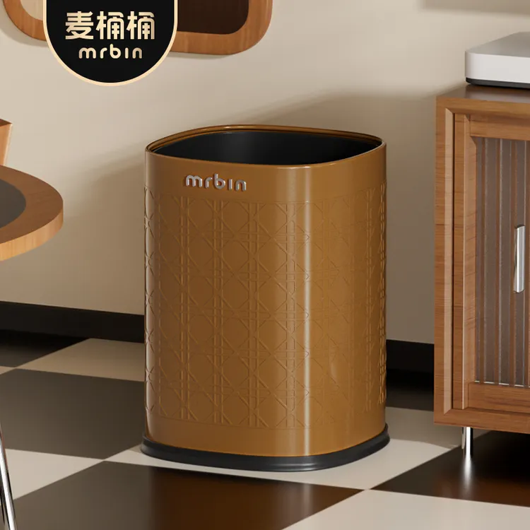 麦桶桶无盖垃圾桶2025新款家用复古厨房客厅卧室纸篓高颜值中古风