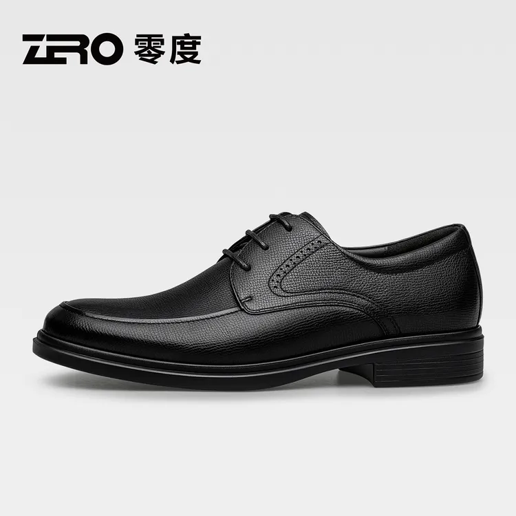 ZRO零度系带圆头轻便休闲皮鞋tbof德比鞋舒适男士皮鞋正装53883