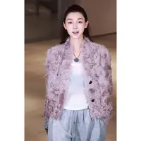 88-宝儿家含幂BI16325309冬季款小湖羊高级缎面羊皮毛一体外套