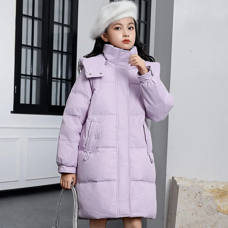 巴拉开门羽绒服儿童大童冬装加厚外套冬中长款免洗白鸭绒保暖