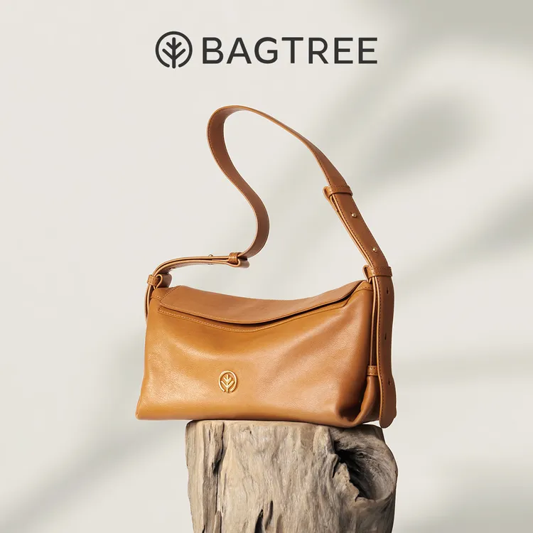 BAGTREE 包包树奶盒植鞣牛皮hobo百搭休闲单肩斜挎通勤包包女商品图