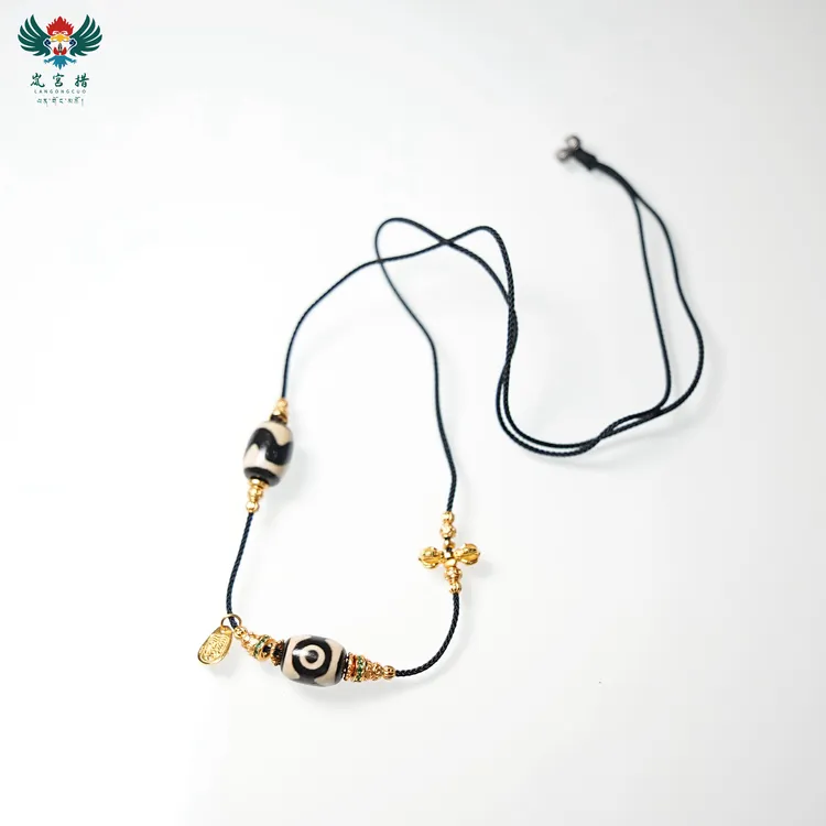 岚宫措｜莲花三眼天珠项链 G081