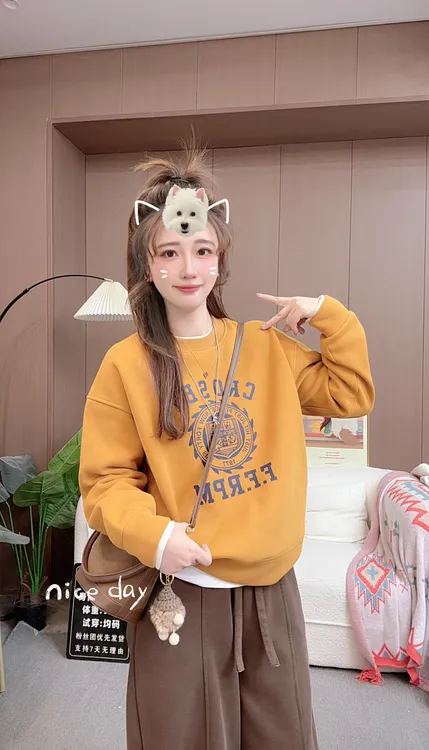 冬季新款加绒加厚【风火轮】圆领常规款印花卫衣 2650 X