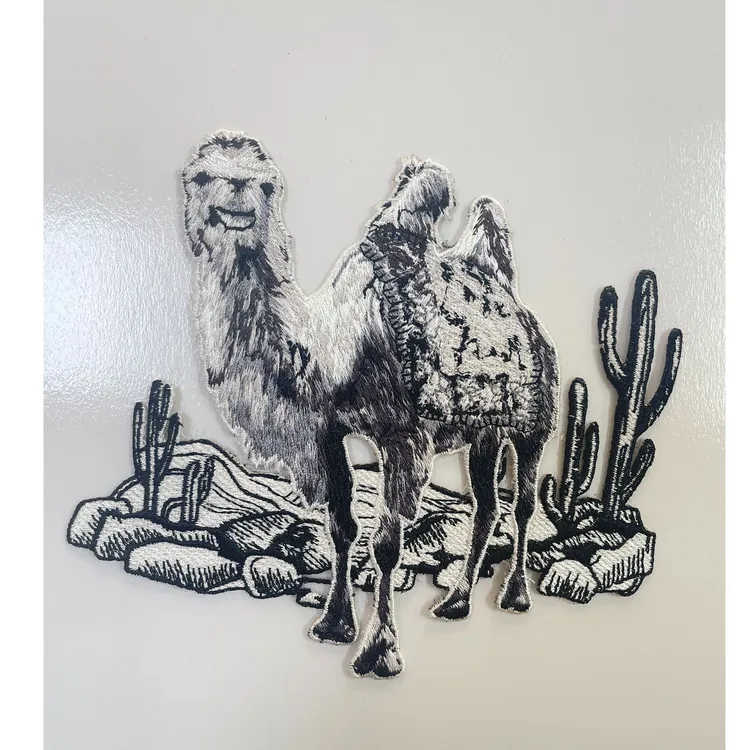 沙漠之舟骆驼电脑绣花贴 个性衣服包包破洞修补刺绣布贴