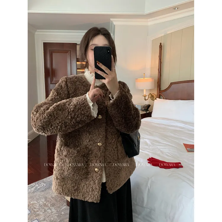 大婉酱微胖定制【迪绒外套】法式高级感时髦百搭毛毛一体外套 0470D