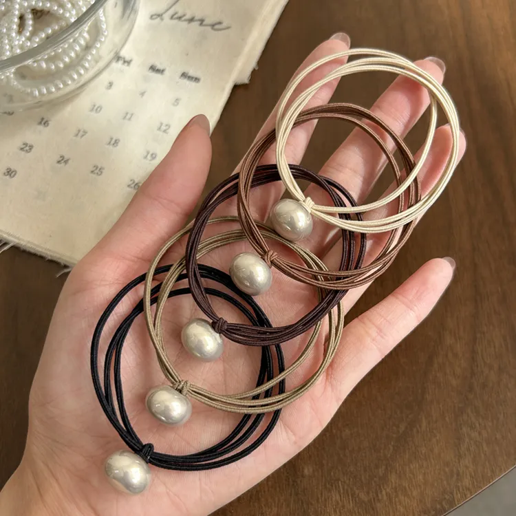 2025新款仿珍珠头绳小橡皮筋发圈女扎头发绳头饰发饰皮圈皮套胶圈