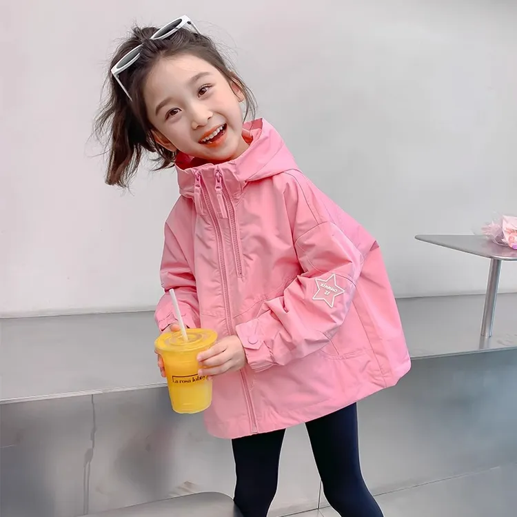 户外服洋气防风春秋可拆卸爆款宝宝女童秋季春小童大童风衣童装