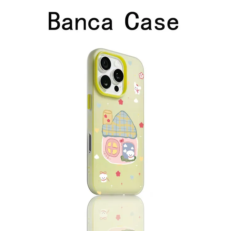 BANCA涂鸦小狗屋子适用苹果17promax果冻二合一手机壳16/15/14/13