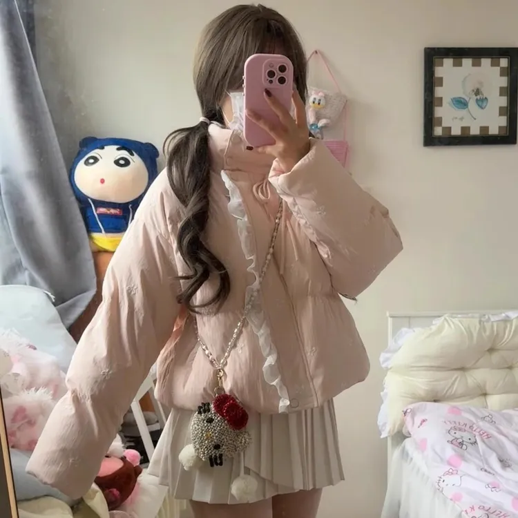 棉服女短款2025新款超好看小个子学生韩系棉衣冬季百搭加棉厚外套