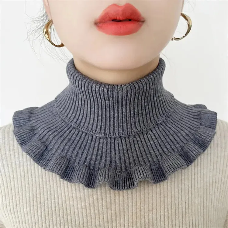 假领子新款套头两用款成人围脖保暖弹力假领子脖套女防寒简约领圈