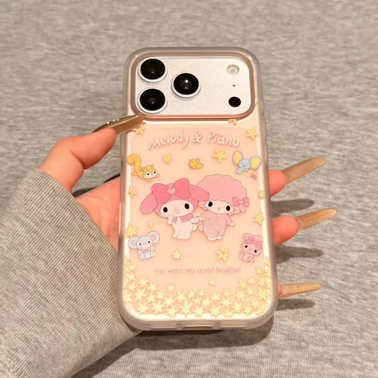 可爱美乐蒂肤感磨砂壳适用苹果17promax手机壳iPhone16/15