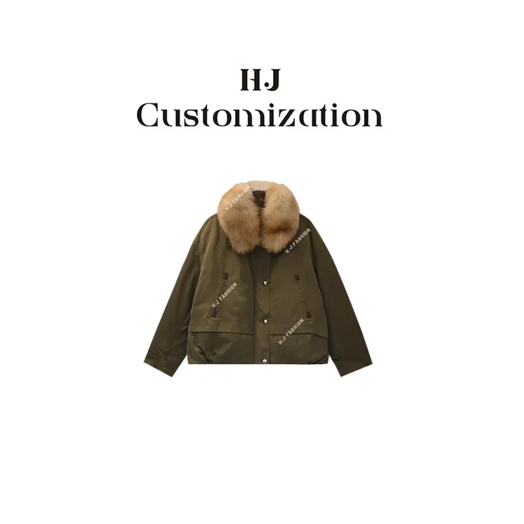 【郝洁】“北极风光”时髦巴恩老钱风狐狸毛领派克鹅绒服5945