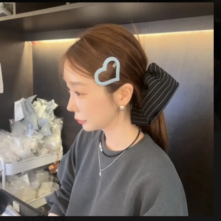 E4319两只装 韩系欧尼同款牛仔爱心BB发夹可爱碎发刘海夹边夹发饰