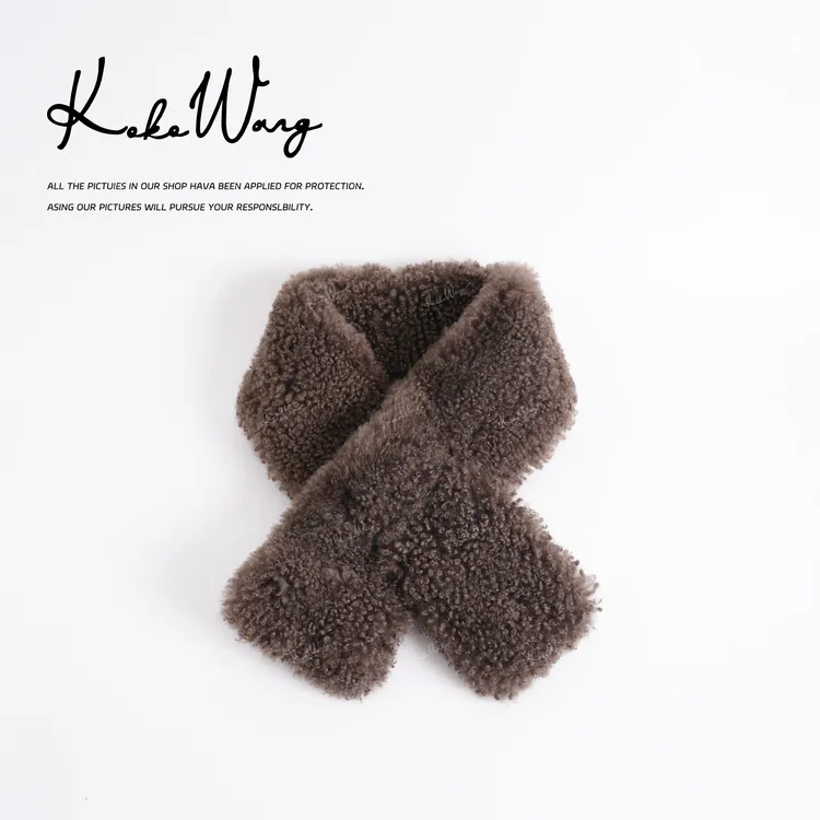 KOKO WANG 秋冬高级感软糯羊毛皮时尚围脖围巾 X1535J28S53