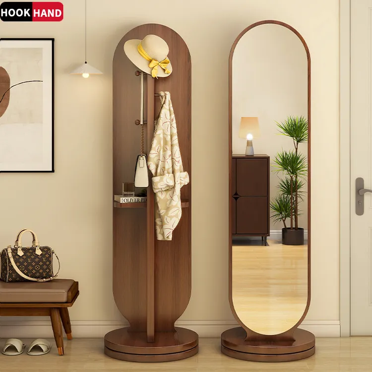 旋转穿衣镜挂衣架一体镜子落地全身镜卧室衣帽架立式家用大试衣镜