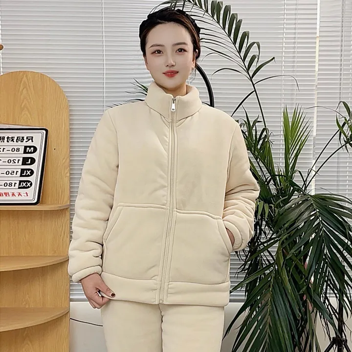 冬季加绒加厚睡衣睡衣女款爆款2025新款女款家居服套装拉链保暖