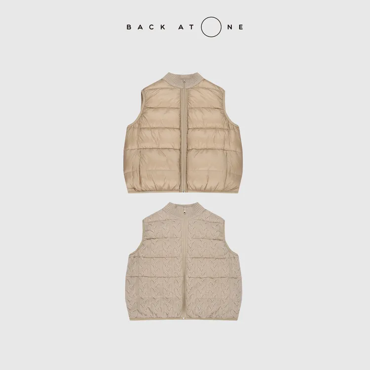 BACKATONE"小狗系列-流动诗行"针织鹅绒服 BFF-1EE190B-K