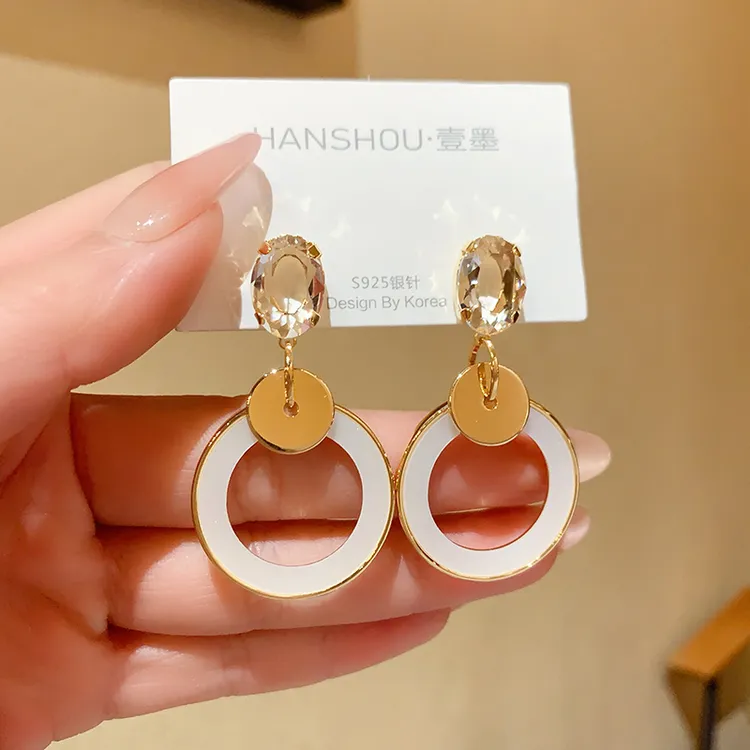 铜合金耳饰 轻奢高级感圆环耳环时尚气质冷淡风耳坠耳饰2025新款