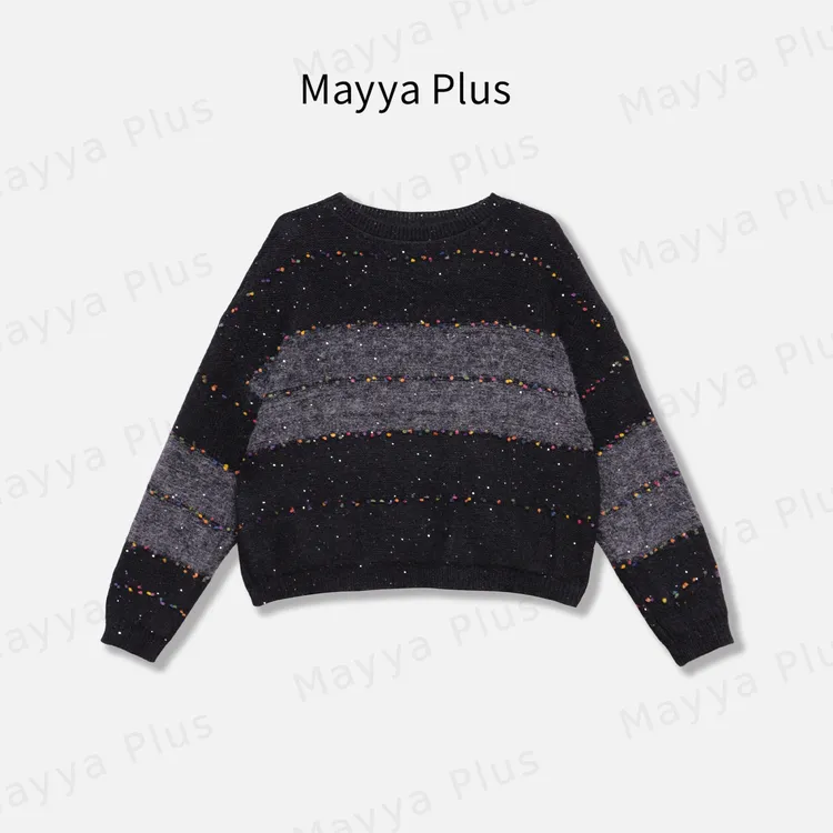 【星辰】Mayya Plus麦芽定制气质显瘦流光风百搭针织毛衣女32546163