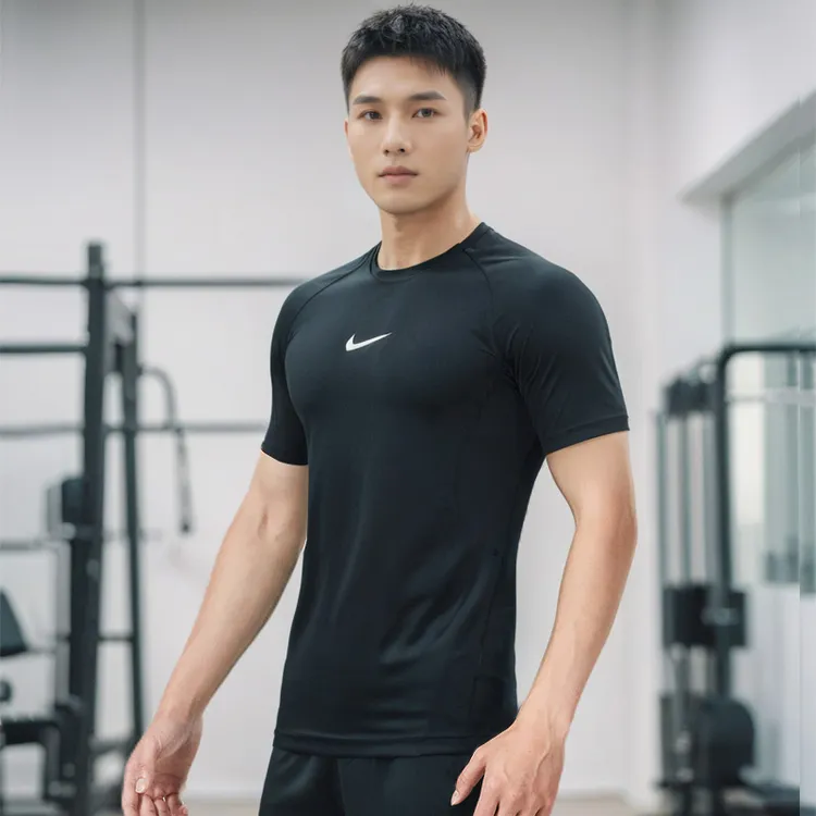 Nike耐克紧身衣短袖男装速干健身PROT恤跑步运动训练健身衣FB7933