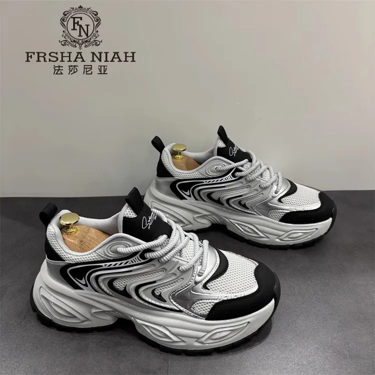 法莎尼亚男士休闲老爹鞋厚底防滑耐磨男鞋时尚秋季厚底老爹运动鞋