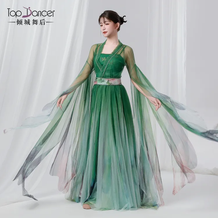 倾城舞后古典舞飘逸纱衣仙气古风舞蹈服练功服中国舞汉服演出服装