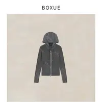 BOXUE“水露”2025秋冬高级感拼接连帽轻奢 外套#250925W5225