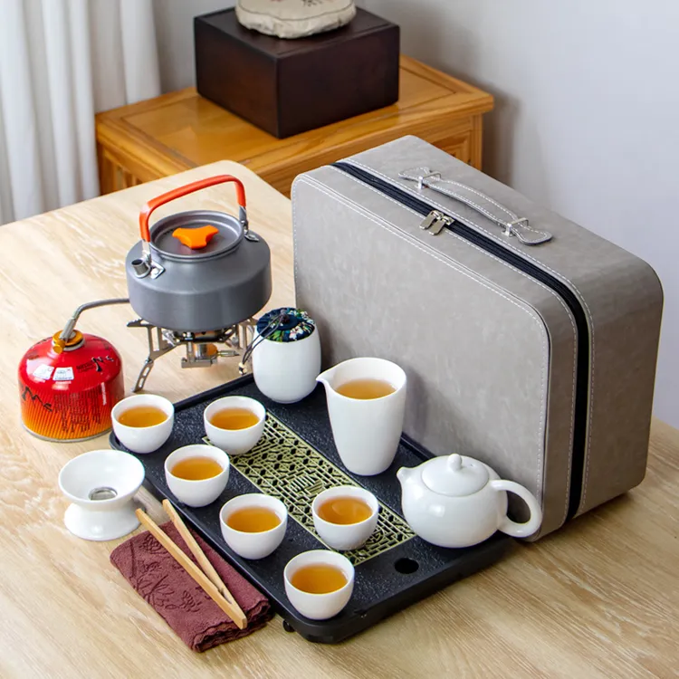 户外便携式旅行茶具套装车载带烧水炉水壶野外露营煮茶壶泡茶装备