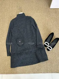 【欧尼家】冬季~年货款珠片木耳边马甲裙+包包 裙长84