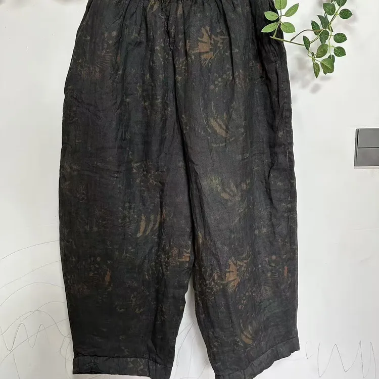 苎麻双层加厚棉裤