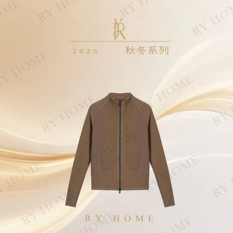 【容雨RYHOME】山羊绒立领双面磨绒双拉链打底衫253Y1127