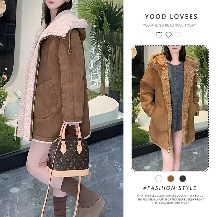 正反两面穿毛毛外套女2025冬季新款加厚减龄小个子设计感保暖上衣