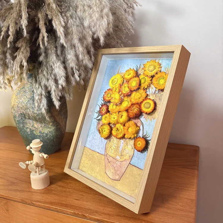 创意干花成品相框小雏菊太阳菊可用于卧室桌面摆设母亲节礼物