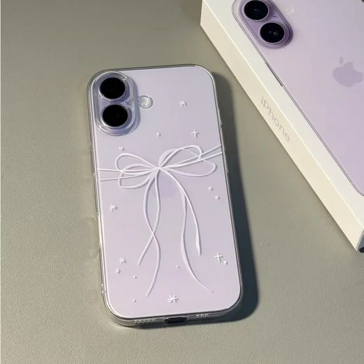 适用甜美蝴蝶礼结苹果17/16promax手机壳华为P70vivo小米15oppo