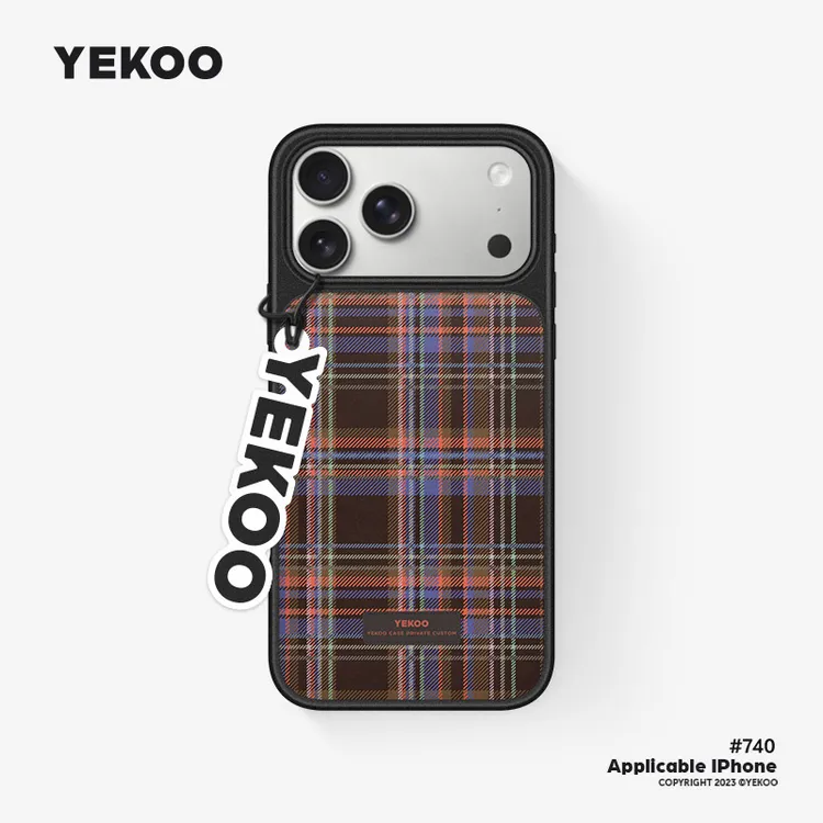 秋冬复古格纹·磨砂手机壳适用苹果iphone17/16/15/14/13promax